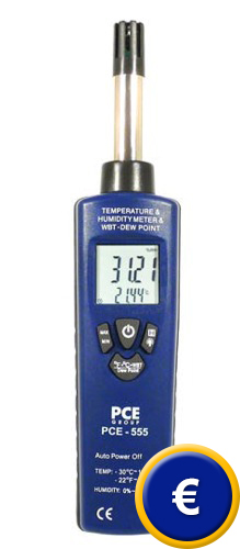 Hidrmetro PCE-555 en formato de bolsillo para mediciones in situ.