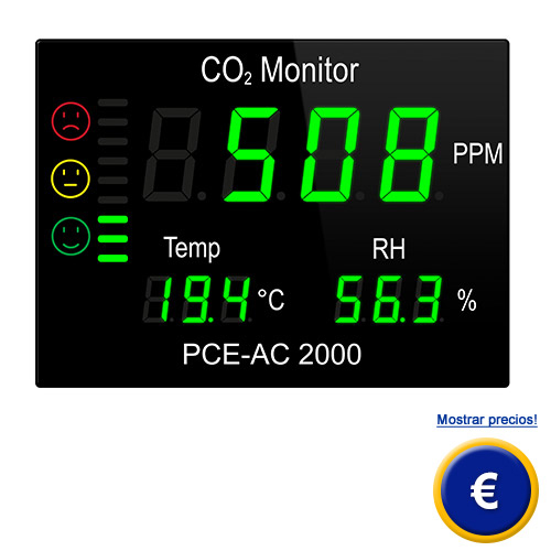 Medidor de CO2 PCE-AC 2000